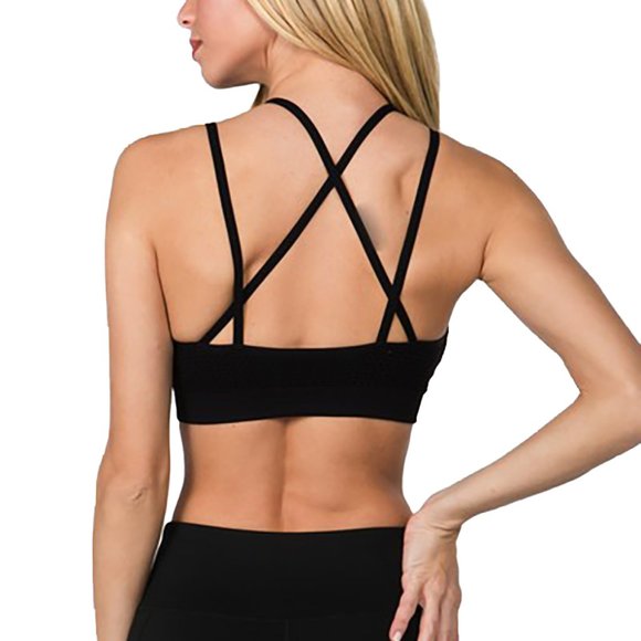 Mesh sports bra with criss cross strappy back - Picture 2 of 3